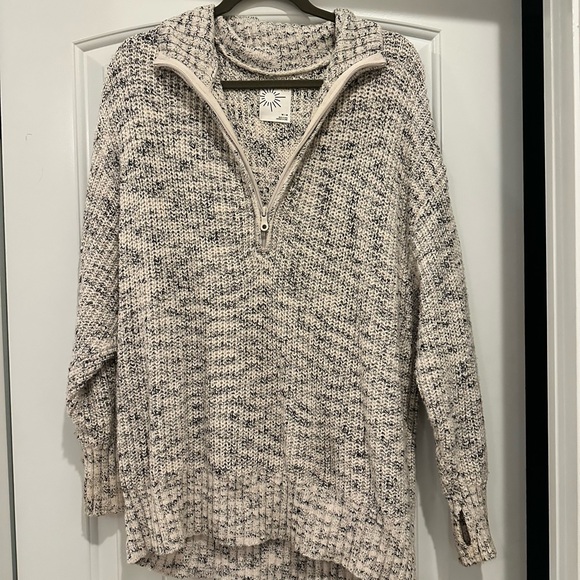 Aerie Blue and Gray Cowl Neck Sweater - Picture 1 of 3